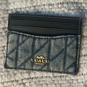 Coach Denim and Blue Card Holder NWT